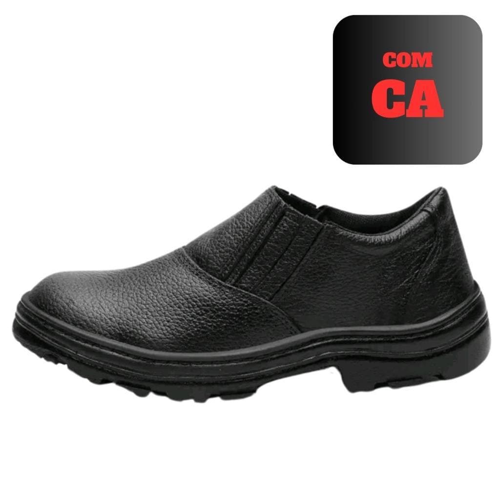 Botina Segurança EPI Couro Legitimo com Biqueira PVC Bota Resistente para Trabalhos Pesados com CA