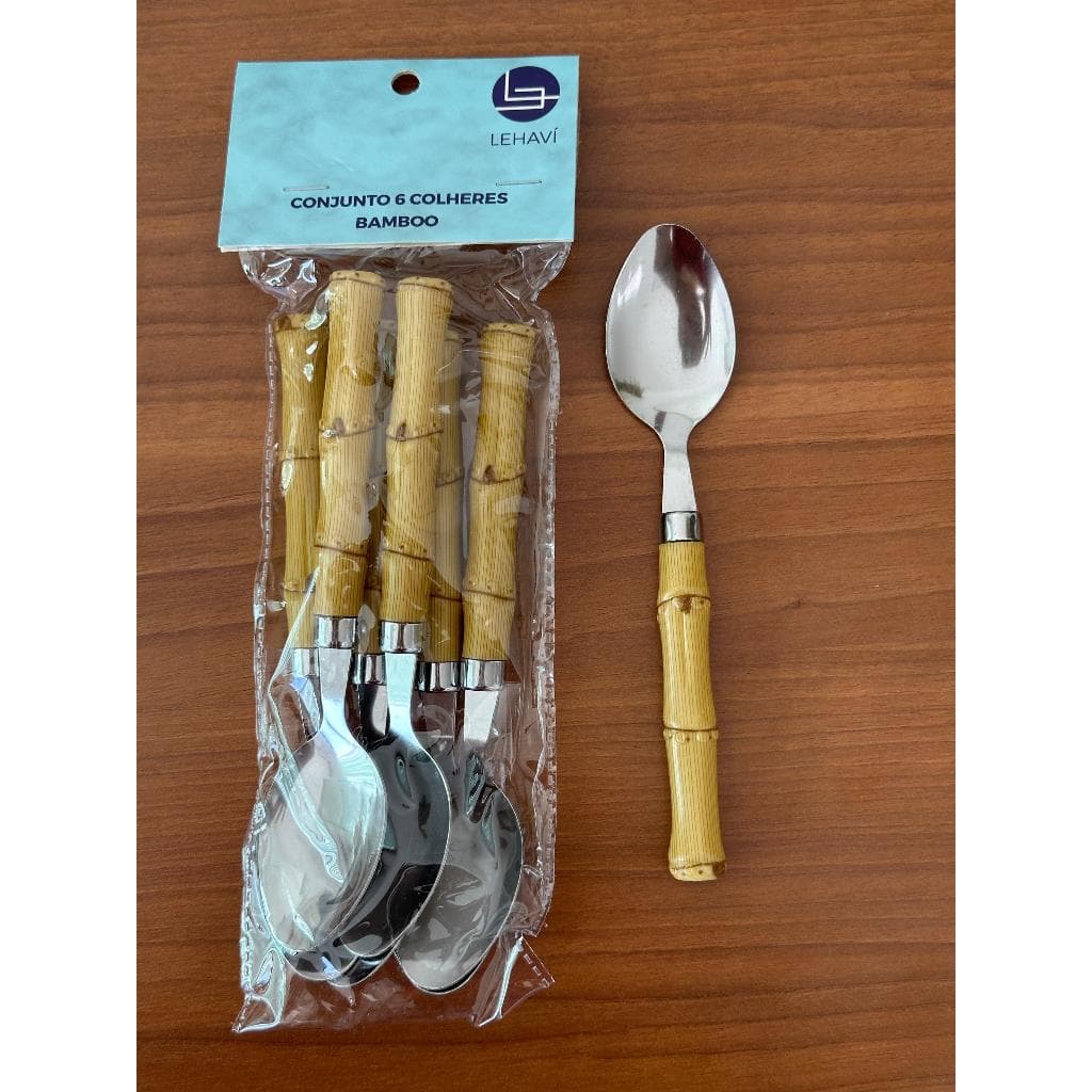 Conjunto de Colheres de Mesa Bamboo 6 Peças Lehavi