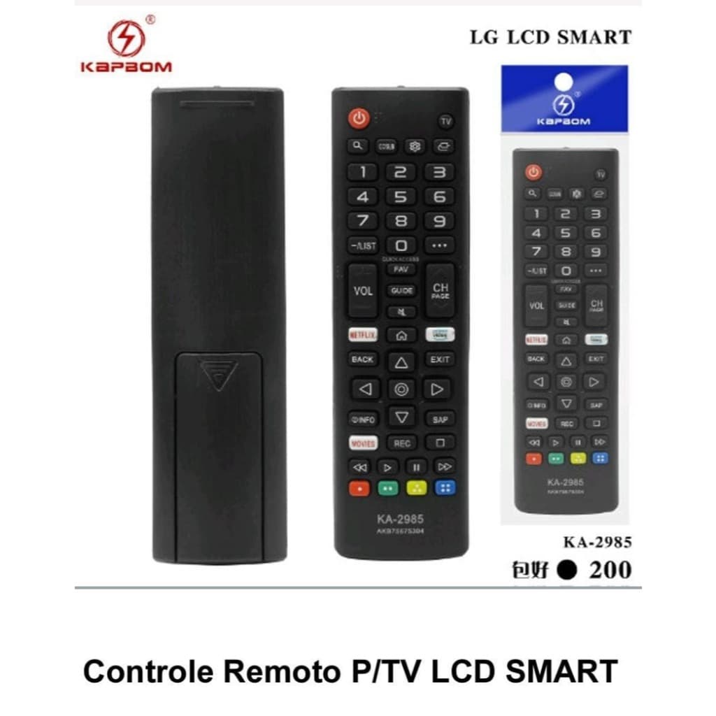 Controle Remoto Tv Compatível LG Smart/lcd Ka-2985 Fbg-8085
