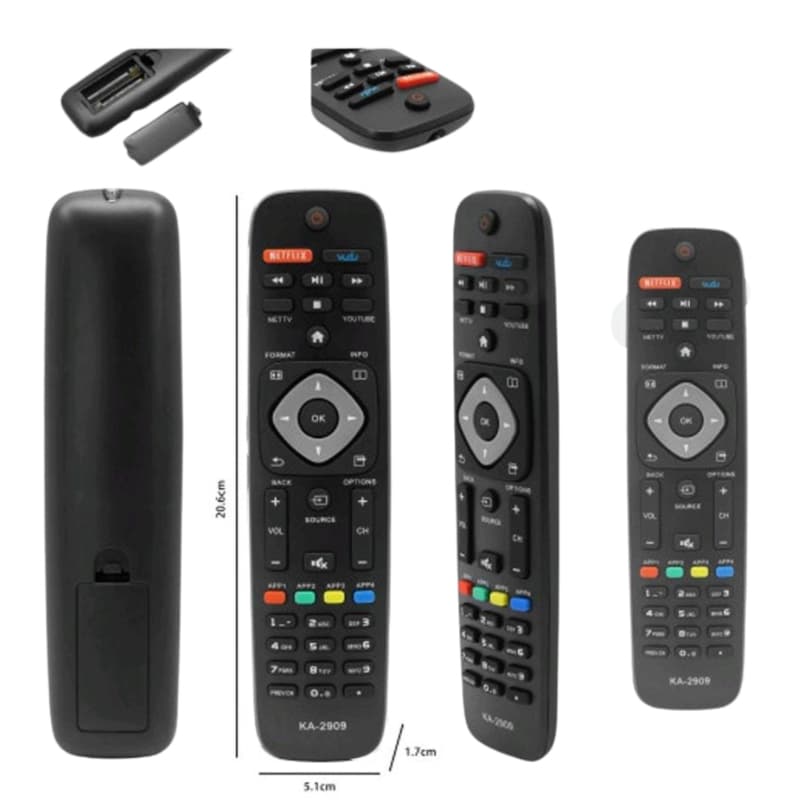 Controle Remoto Kapbom Ka-2909 Para Smart Tv Philips Netflix