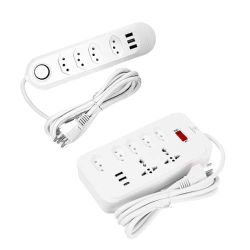 Kit Filtro de Linha com 5 Tomadas | Extensão Elétrica Bivolt 10A com Proteção e Alta Qualidade