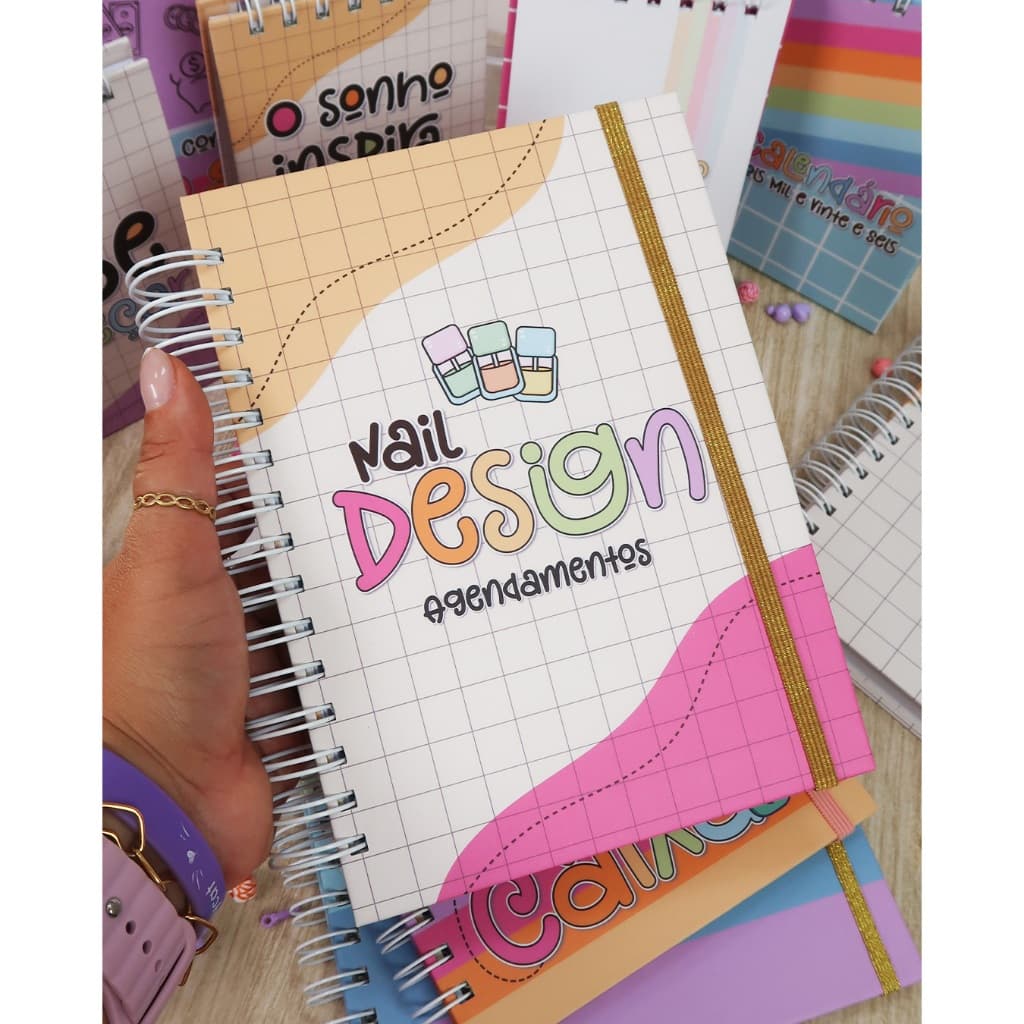 Agendamentos para Clientes- Formato Colegial - Papelaria Personalizada