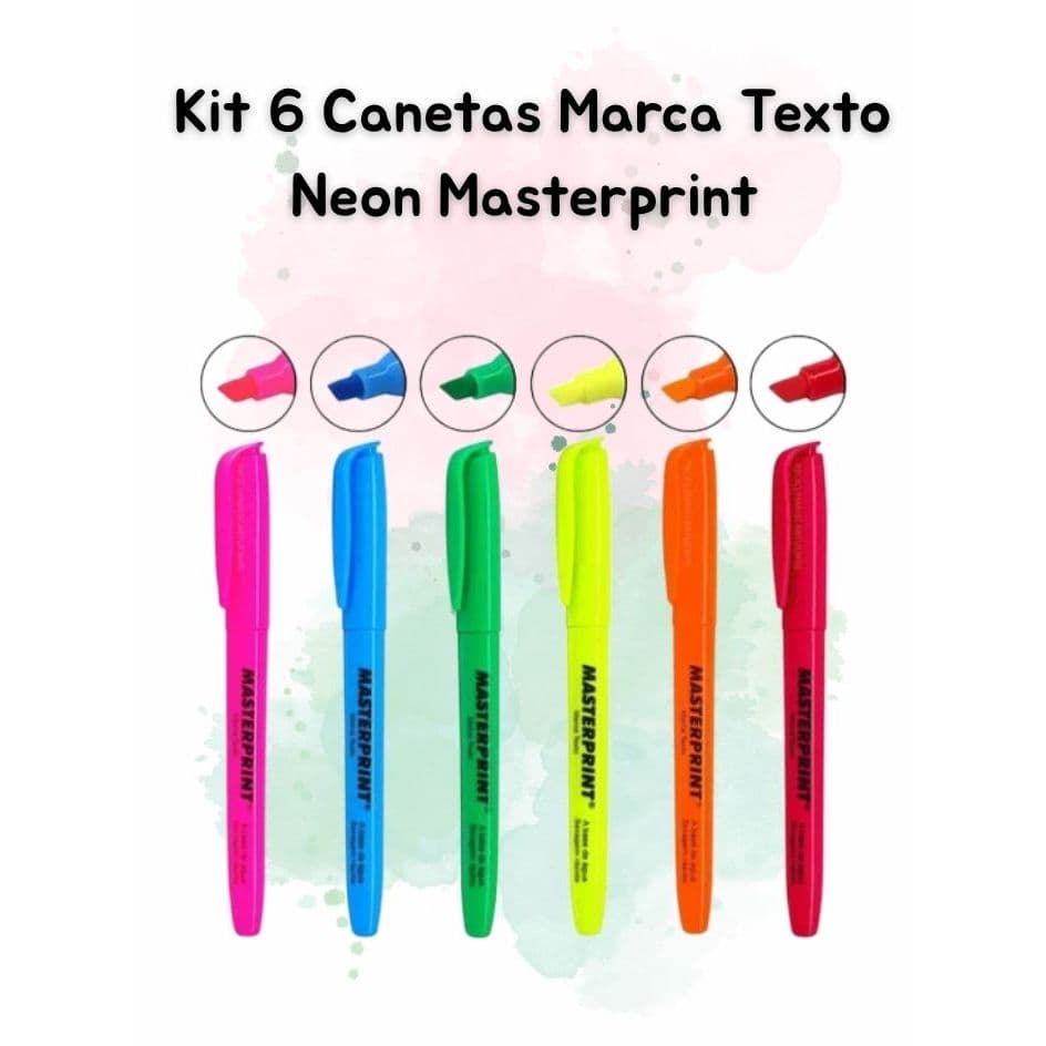 Kit Caneta Marca Texto Neon - Master Print