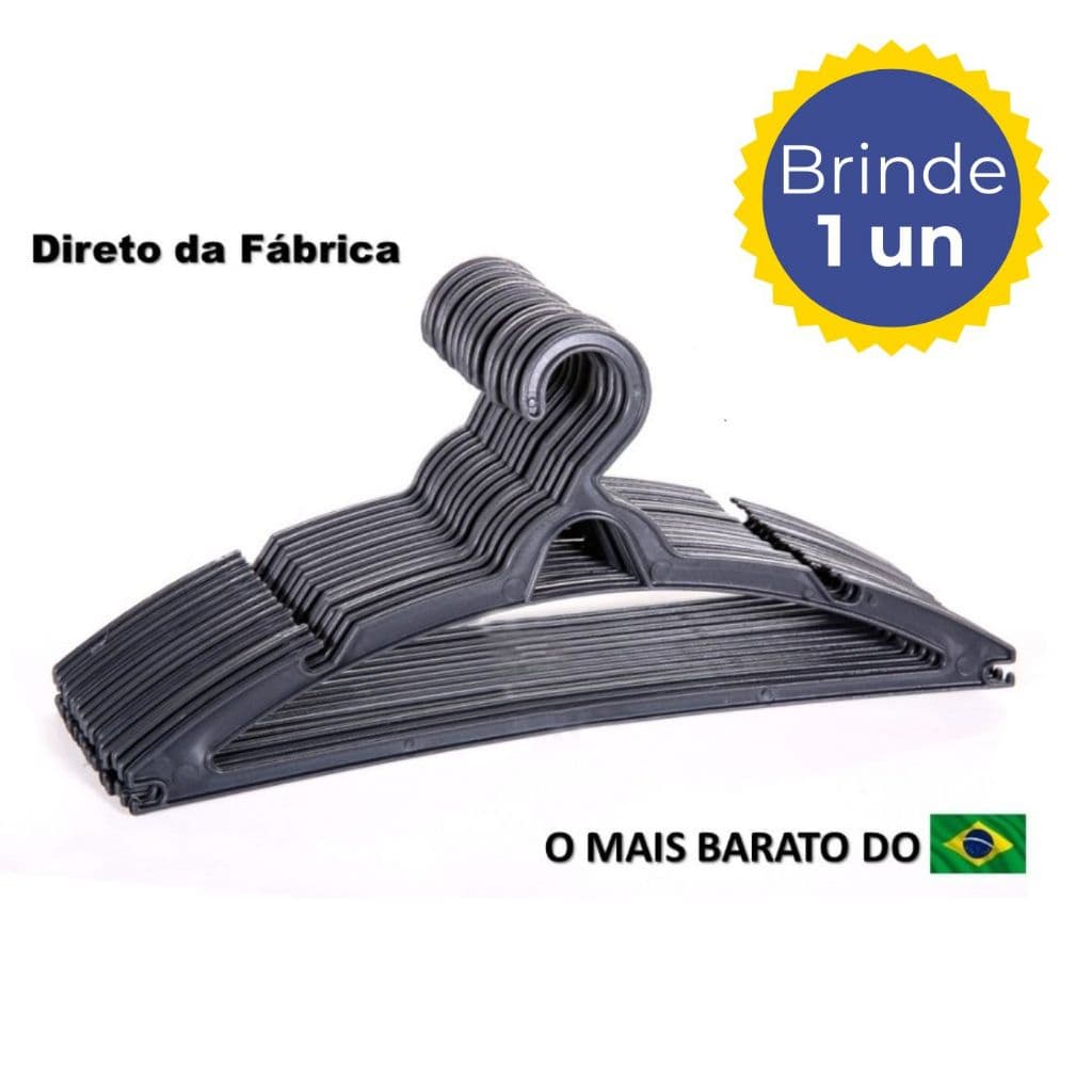 Cabide Adulto Preto Cabides Reforçados Organizar Roupas