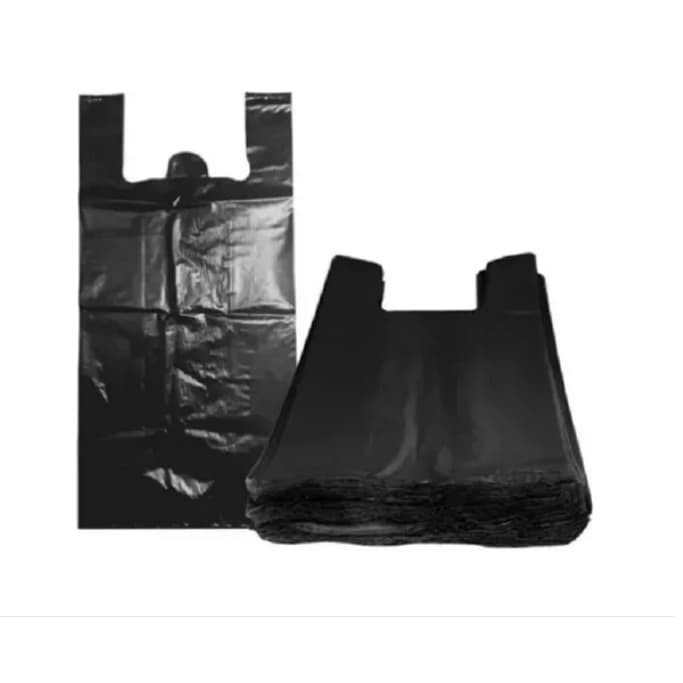 Sacola Plastica Alça Camiseta Preta Reforçada Tamanhos Variados da 25x35 ate a 60x80 Kit de 5 kg