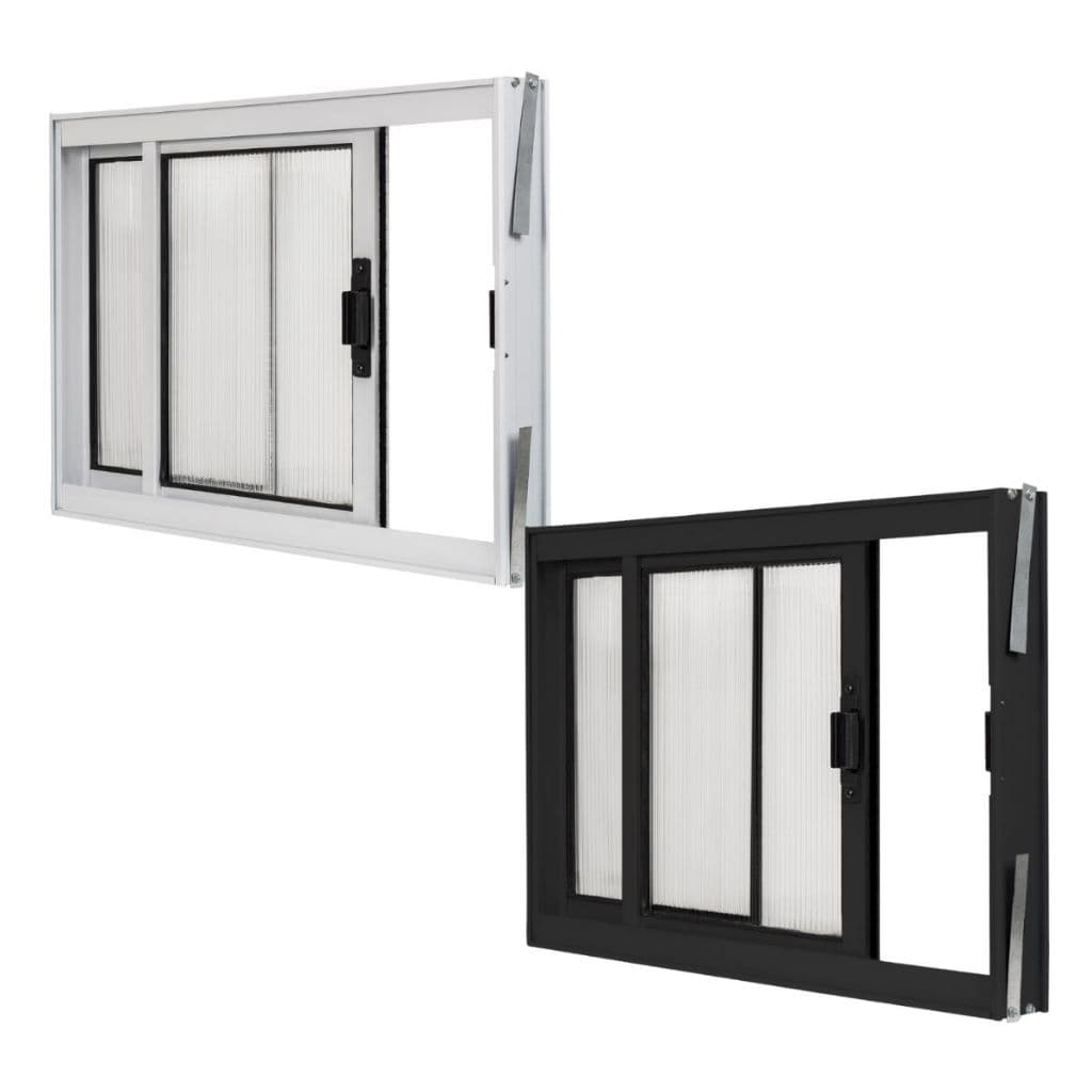 Janela Vitro 2 folhas para Banheiro Alumínio A40L60 Policarbonato Vitro de Banheiro Ideal Ambiente Pequenos
