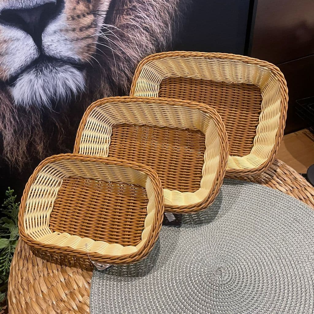 Cesto de Pão Oval Retangular KIT 3 PEÇAS Café da Manhã MESA POSTA