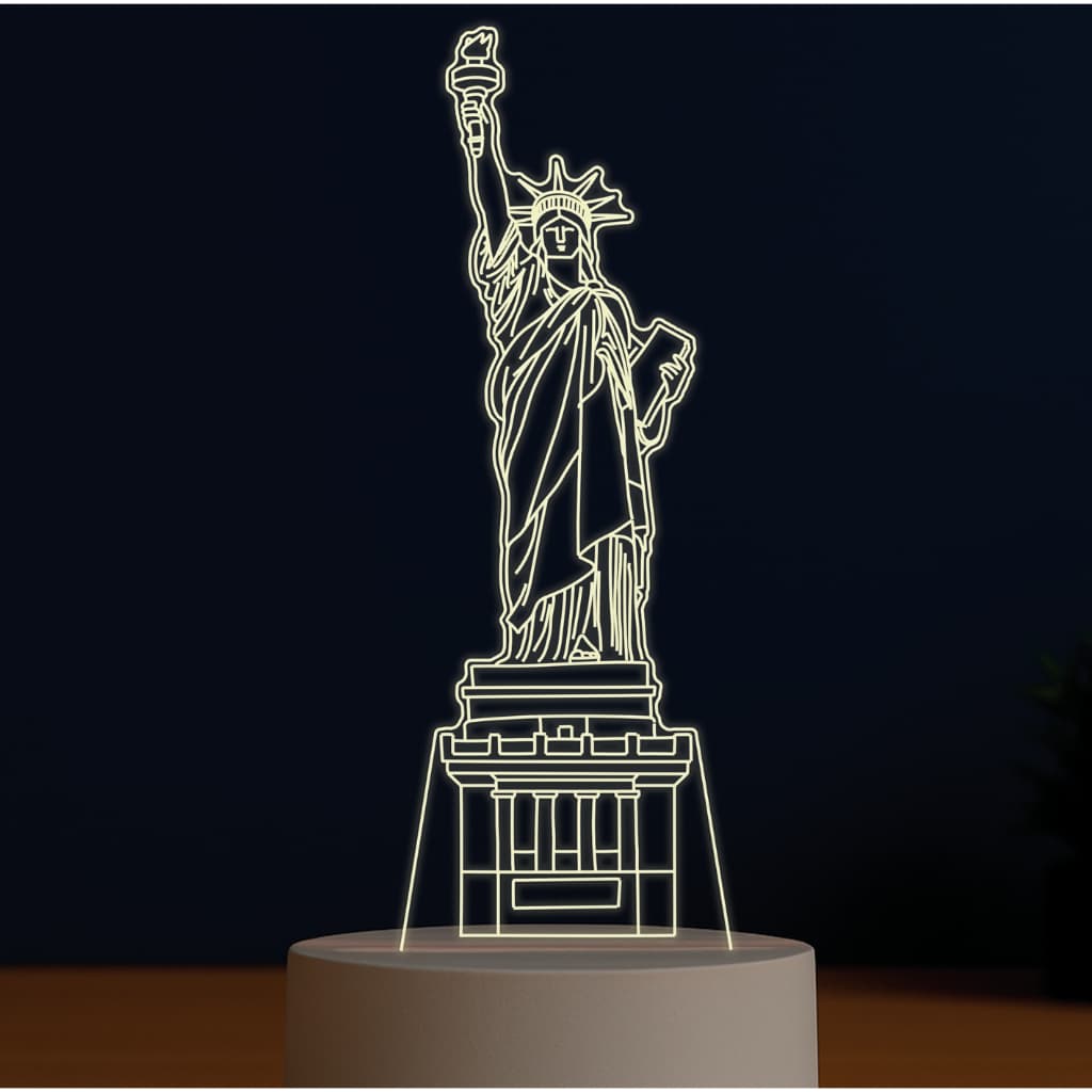 Luminária LED 3D de Mesa / Luz Noturna Presente Criativo / Decoração - estátua da liberdade, viagens