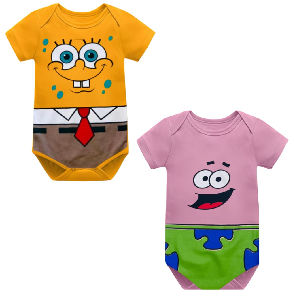 Body Bebe Bob Esponja Macacao Tematico Infantil Personagens Fantasia Mesversario Bori bory