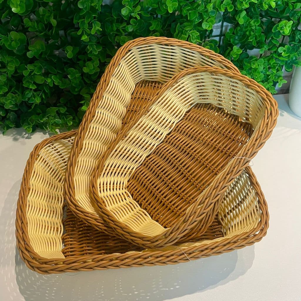 Cesto de Pão Oval ou Retangular KIT 3 PEÇAS  Café da Manhã MESA POSTA