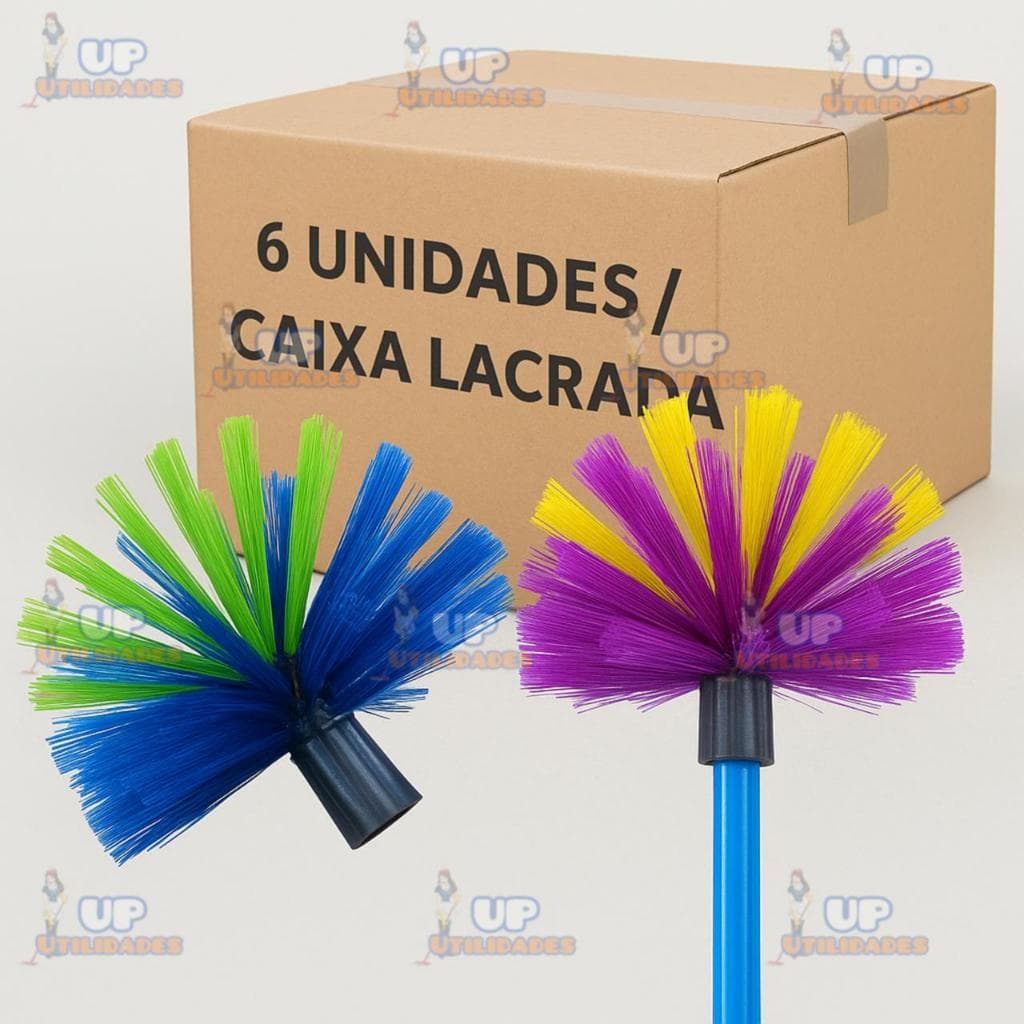 6 UNIDADES VASSOURA LIMPA TETO COM FIOS ESTABILIZADOS - CAIXA LACRADA SEM CABO
