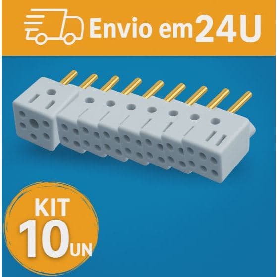 KIT 10 Pinos Adaptador De Tomada Universal Bob Esponja Kit Bejamim