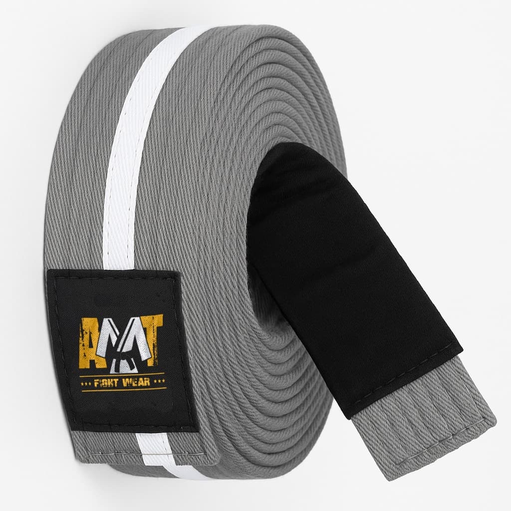 FAIXA JIU-JITSU CINZA COM BRANCO INFANTIL