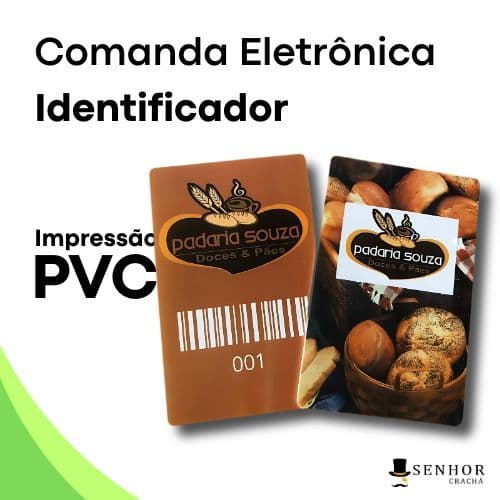 25 Comanda Eletrônica Identificador PVC para bar, lanchonete, restaurante e padaria