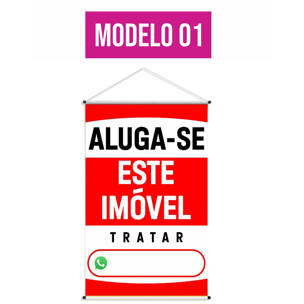 Banner LONA -  ALUGA-SE IMOVEL    60x90cm