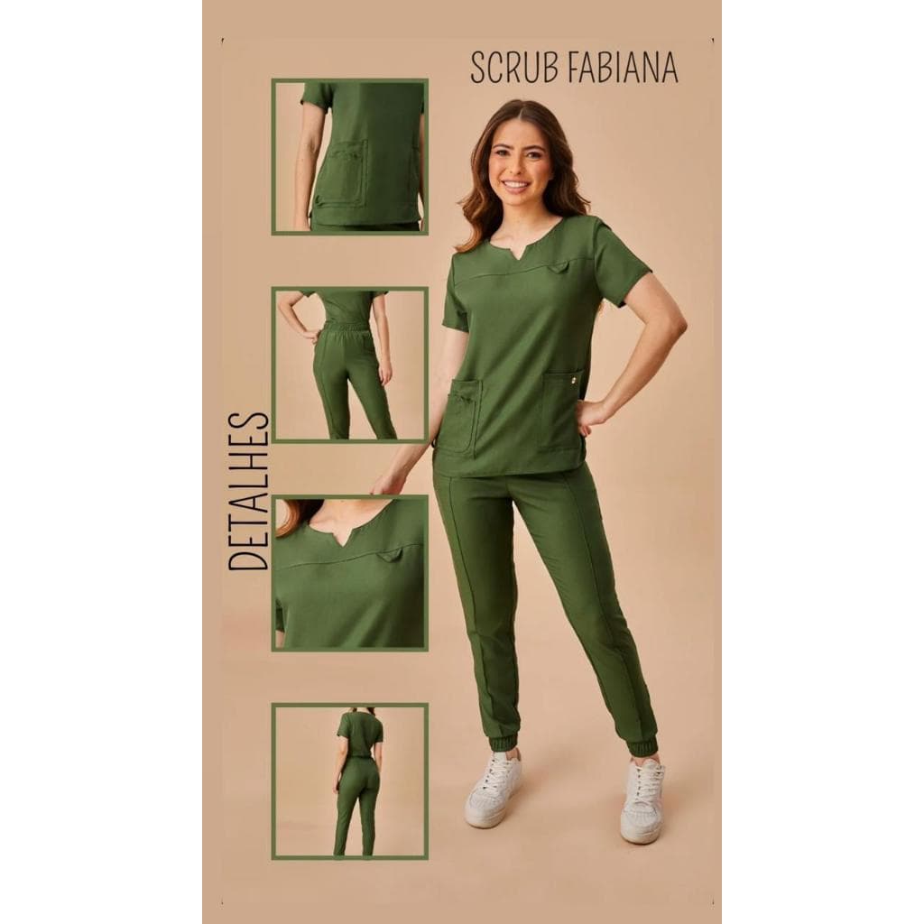 Scrub Feminino Fabiana Pijama Cirúrgico Áreas Saude