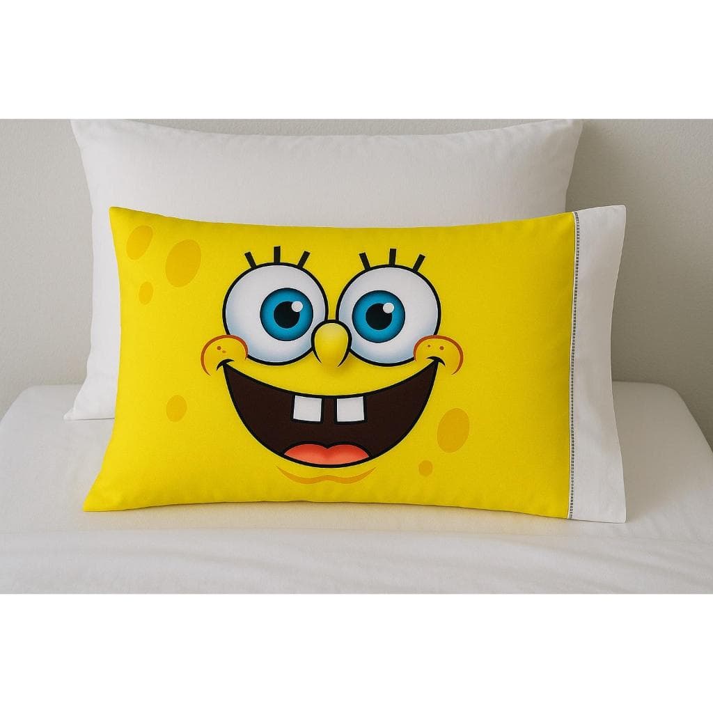 Capa Fronha de Travesseiro Infantil Ponto Palito Bob Espoja 50x70  Toque Macio