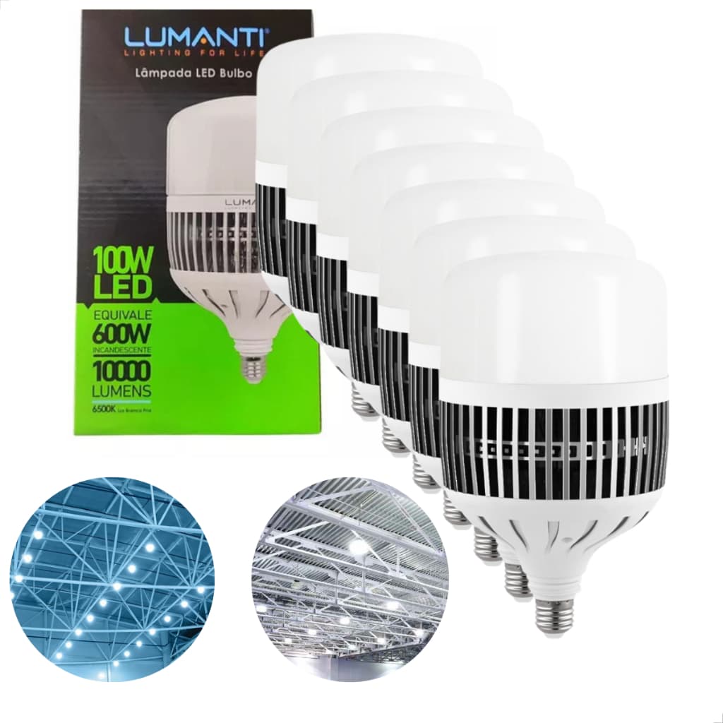 Lâmpada Led Bulbo 100w Alta Potência Soquete E27 Luz Branco Frio Bivolt 110v|220v-Lumanti