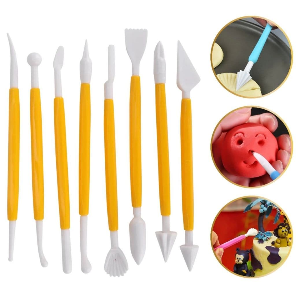 Kit 8 Estecas Para Esculpir Modelar Biscuit Massas Artesanato Confeitaria