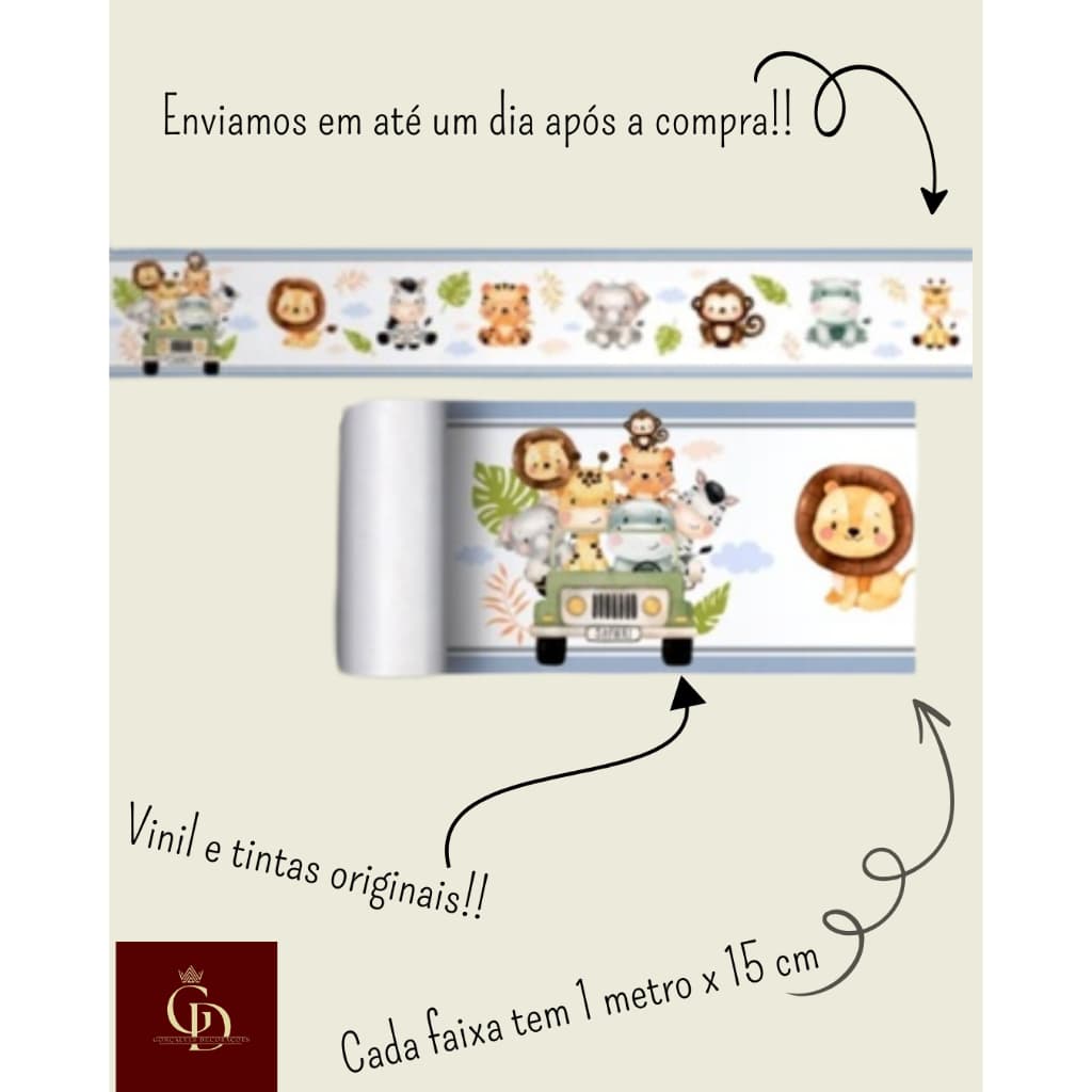 5 metros faixa decorativa  Infantil para o quarto do seu bebê Safari infantil tema selva lindo