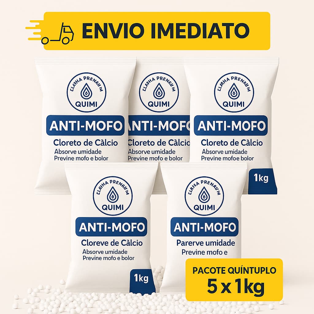 Anti Mofo Puro (cloreto de cálcio) - Desumificador e Tira Odor Guarda Roupa e Armários até 5kg