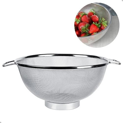 Escorredor Inox Com Alça Multiuso Arroz Massa Salada Frutas