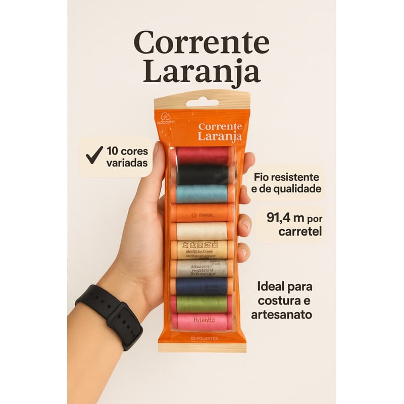 kit de linhas corrente com 10 und sortidas para costura e artesanato