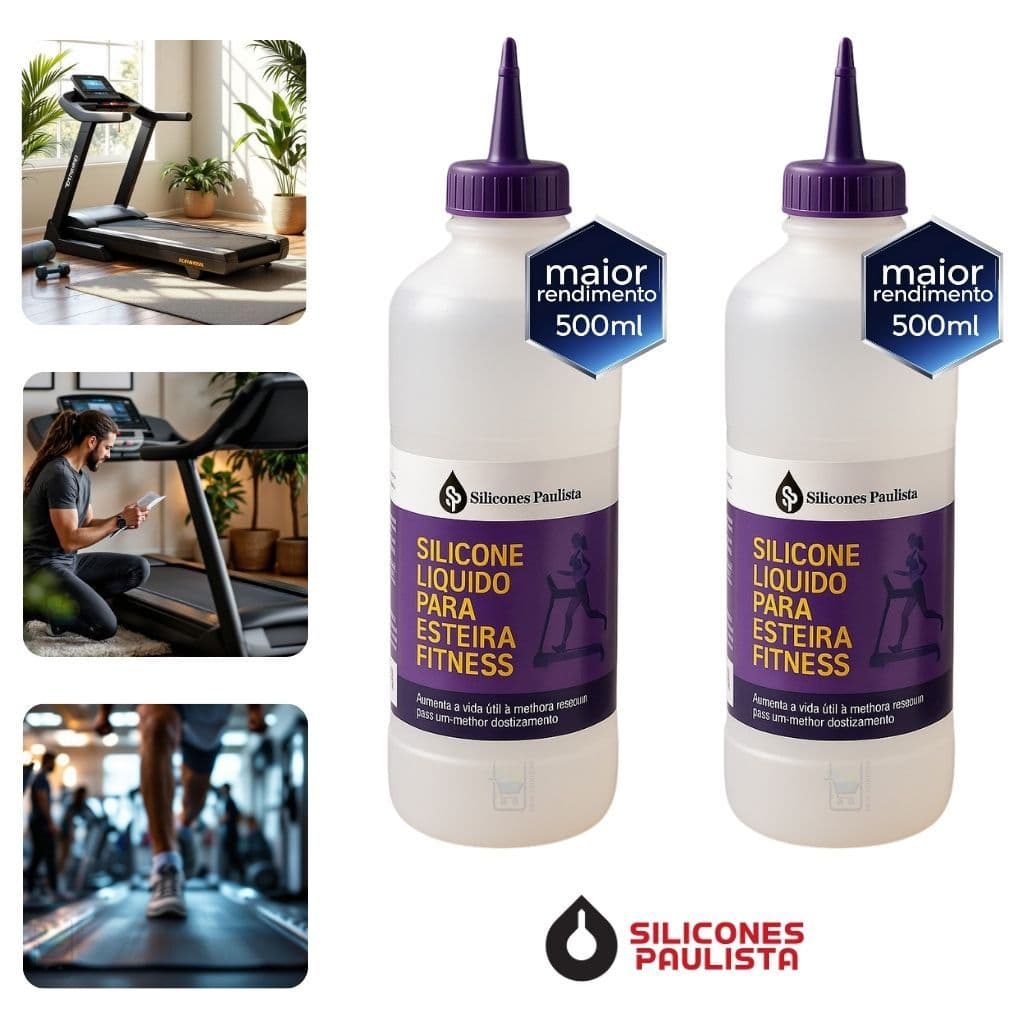2 Lubrificante Silicone Para Esteira 500ML Com Bico Aplicador | Reduz Atrito e Ruído
