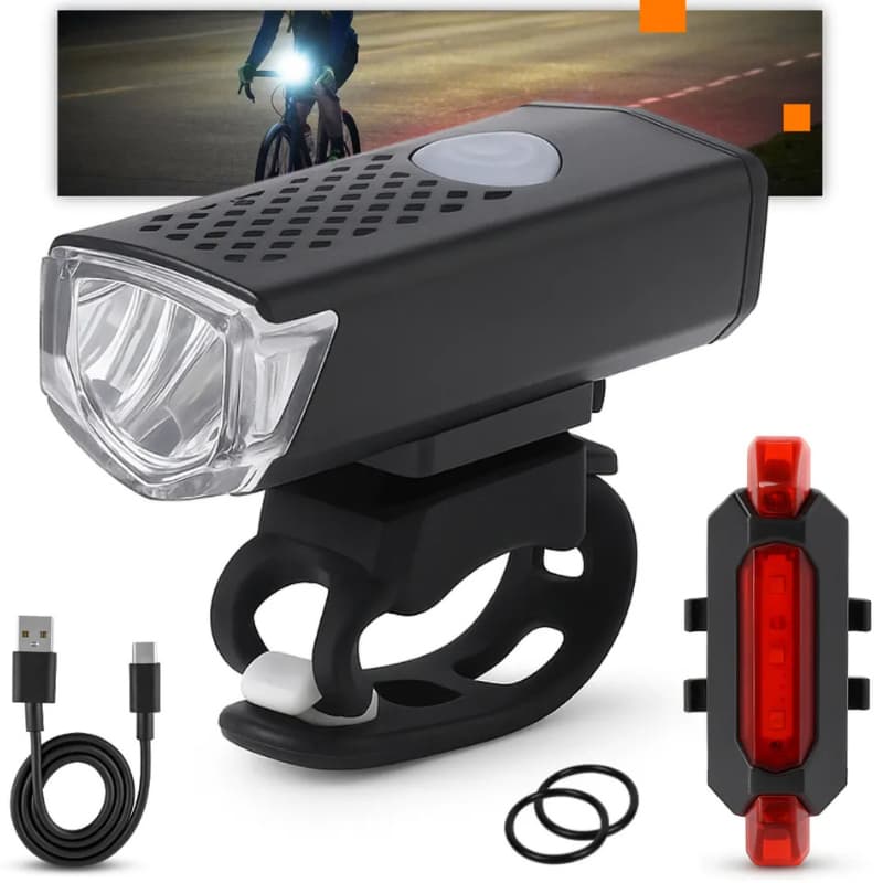Kit Lanterna e Farol Bicicleta Bike Luz Ultra Led a Prova D'Água  Recarregável Bike Ciclismo Camping