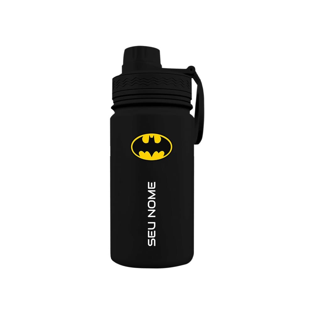 Garrafa Térmica Fresh Com Alça Personalizada Infantil com Seu Nome 350ml 550ml 600ml - Batman