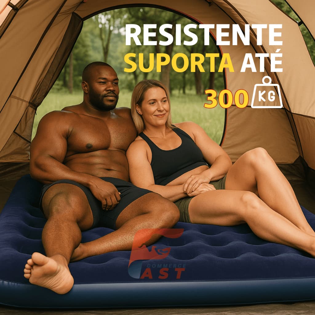 Cama Inflável Casal para Camping e Acampamento - Prático, Confortável, Portátil e Resistente