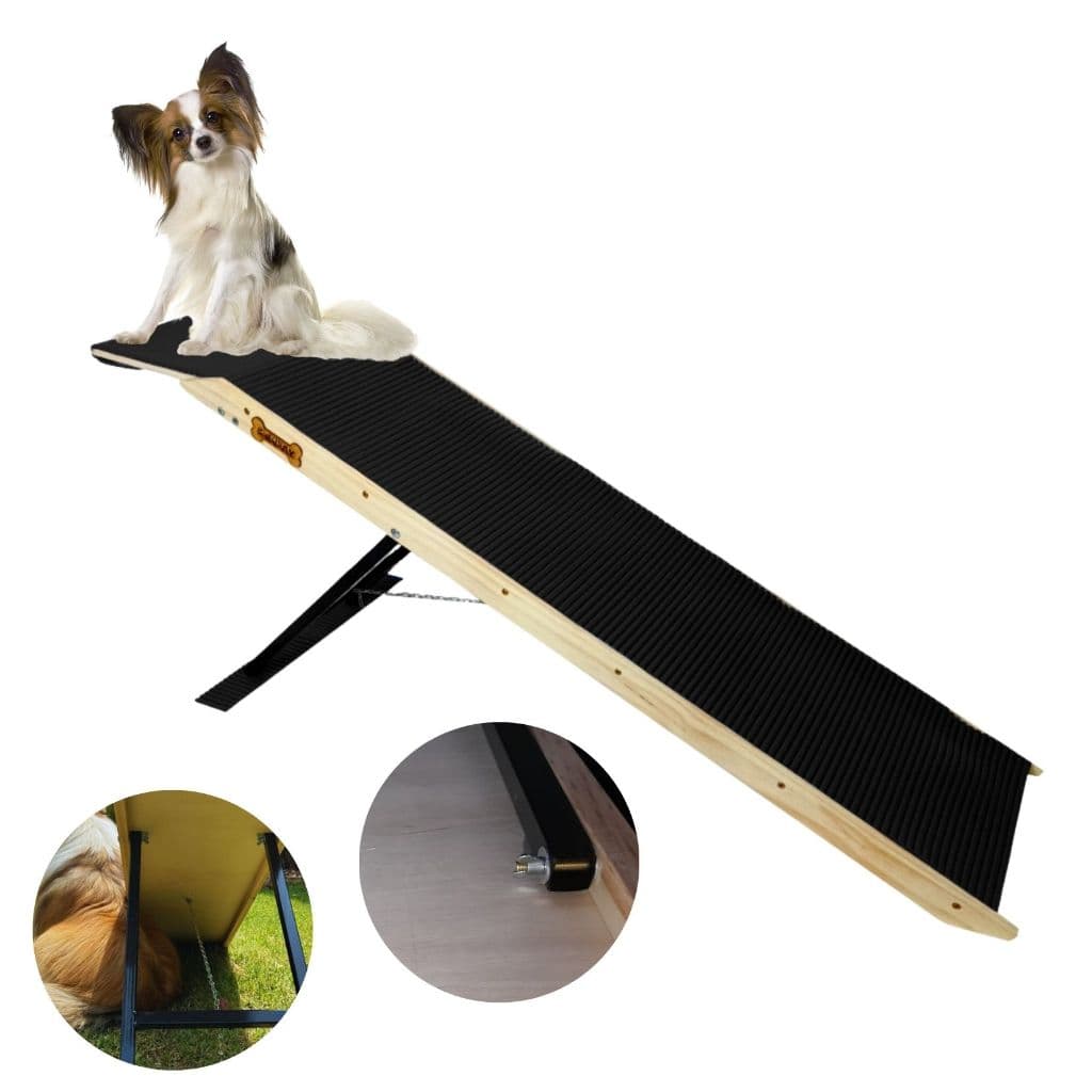 Rampa Escada Pet Até 15kg - 48 à 75 de altura c Antiderrapante - Para camas altas - Top Plus 150