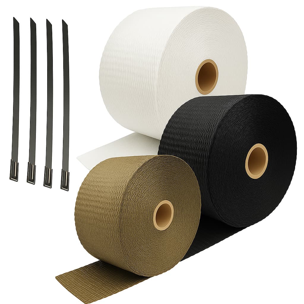 Fita Manta Térmica Termotape Para Escapamento 5 Metros + 4 Abraçadeiras