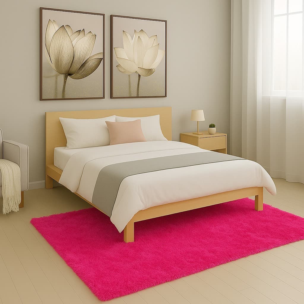 Tapete Peludo Colorido Para Quarto Sala Infantil Criança Pink Delicado Luxo 1,00 x 1,40 mts Felpudo