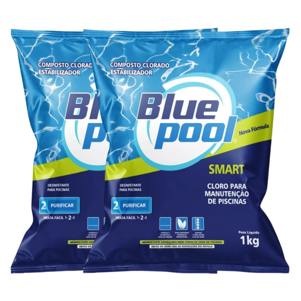 Kit 02 Cloros para Limpeza de Piscina Bluepool 1KG - Astral Pool