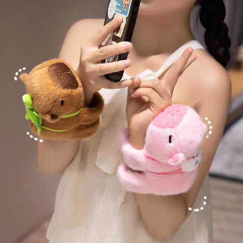 Capivara Papa Círculo Capivara Boneca Pulseira Boneca Traseira Tartaruga Brinquedo De Pelúcia