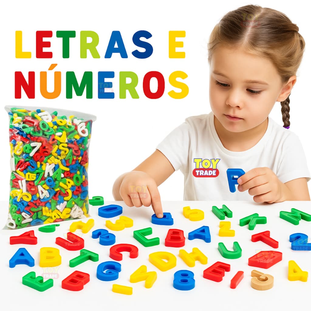 Alfabetização Infantil com Letras e Números em Madeira Brinquedo Educativo ABC Alfanuméricos