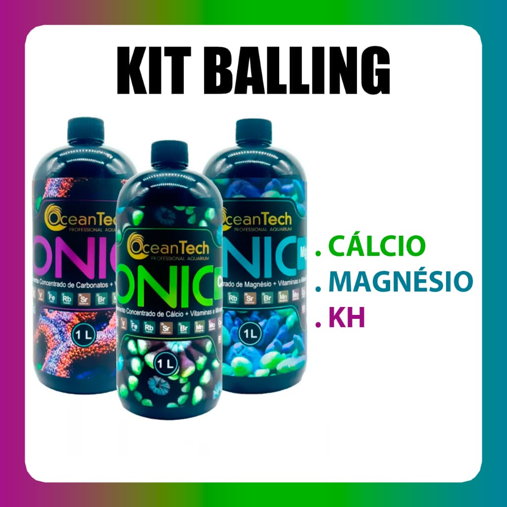 Kit Balling Ocean Tech Ionic Cálcio Magnésio KH 1 Litro