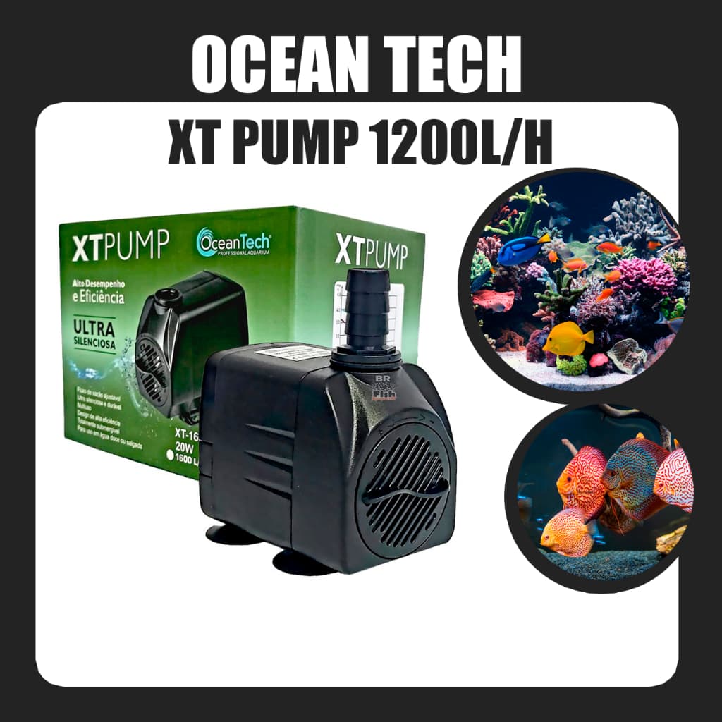 Bomba Submersa Ocean Tech Xt 1200L/h P/ Aquários Fontes 220v
