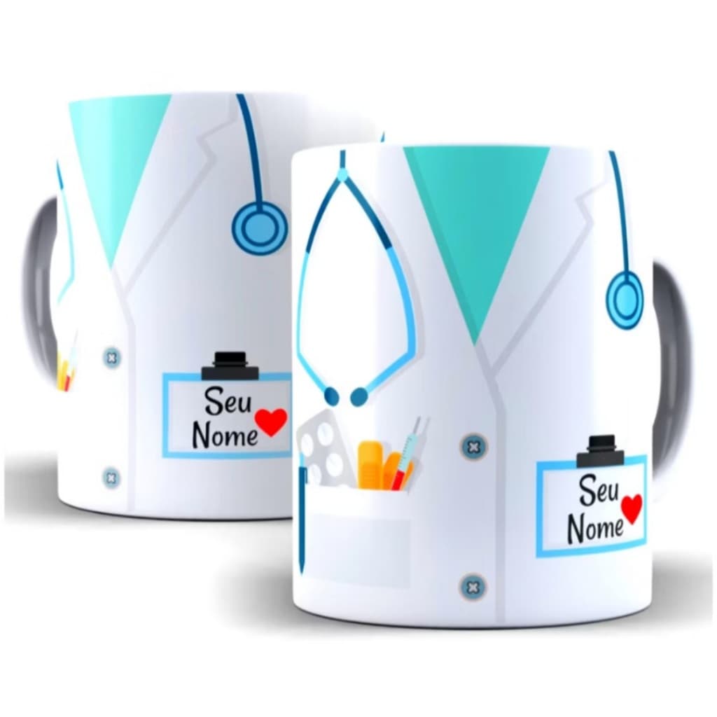 Caneca Enfermagem Personalizada com Nome Porcelana