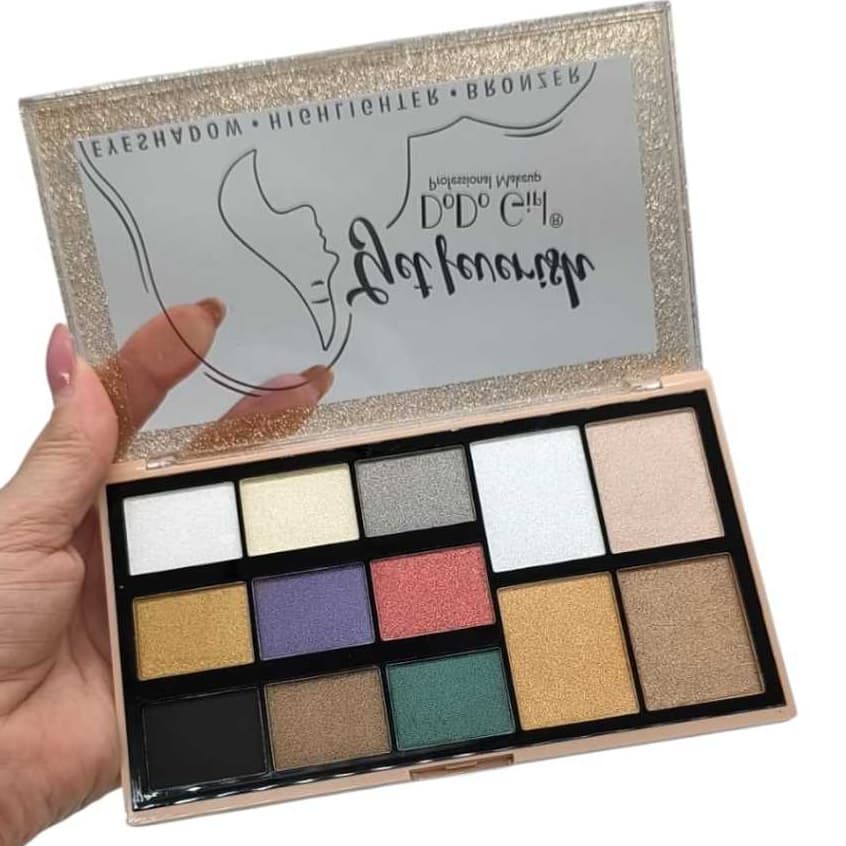 Paleta Sombras Com 9 Cores,  2 Iluminador E 2 Bronzeador, Da DoDo Girl.