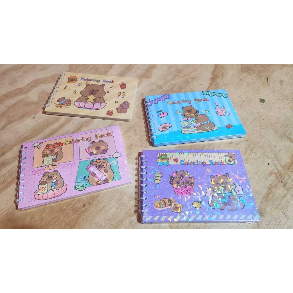 Livro Para Colorir Adulto e Criança Pintar Capivara Goods 48 Folhas Caneta Marcadora Canetinhas