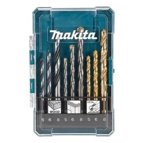 Jogo De Brocas 9 Pçs Makita Madeira Concreto Metal D-71962