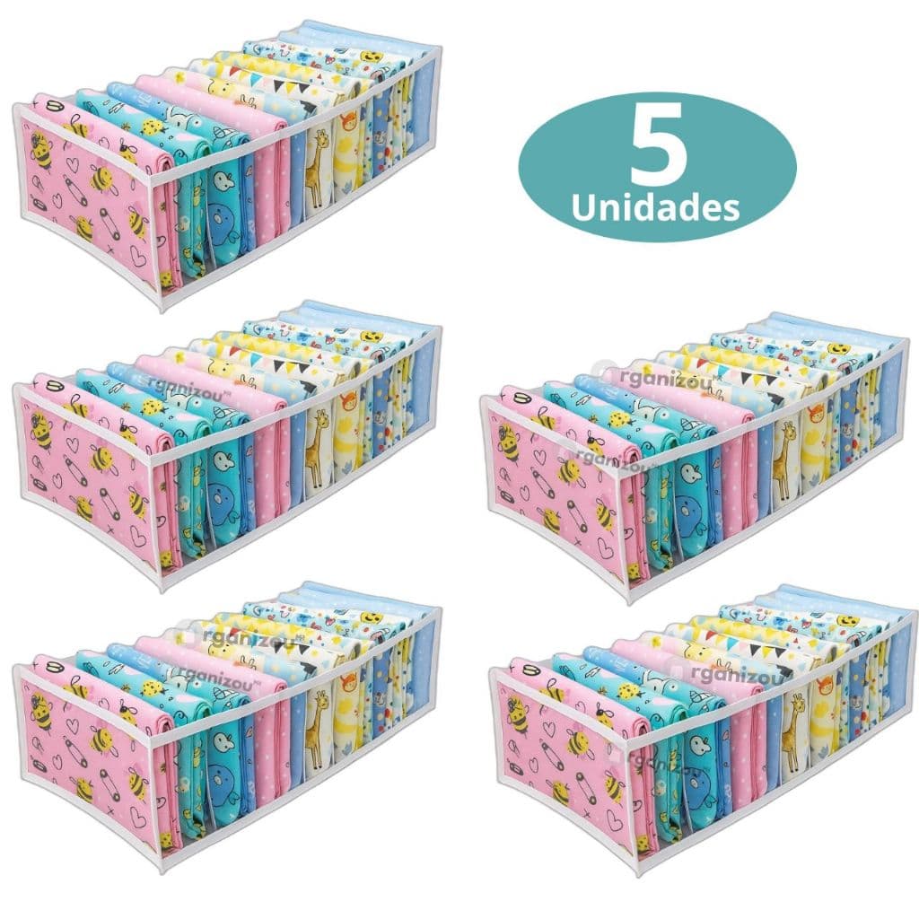 Kit 5 Colmeias Organizadoras de Gavetas com 10 Divisórias / Organizador de Roupas -Íntimas, Meias , roupas de bebe