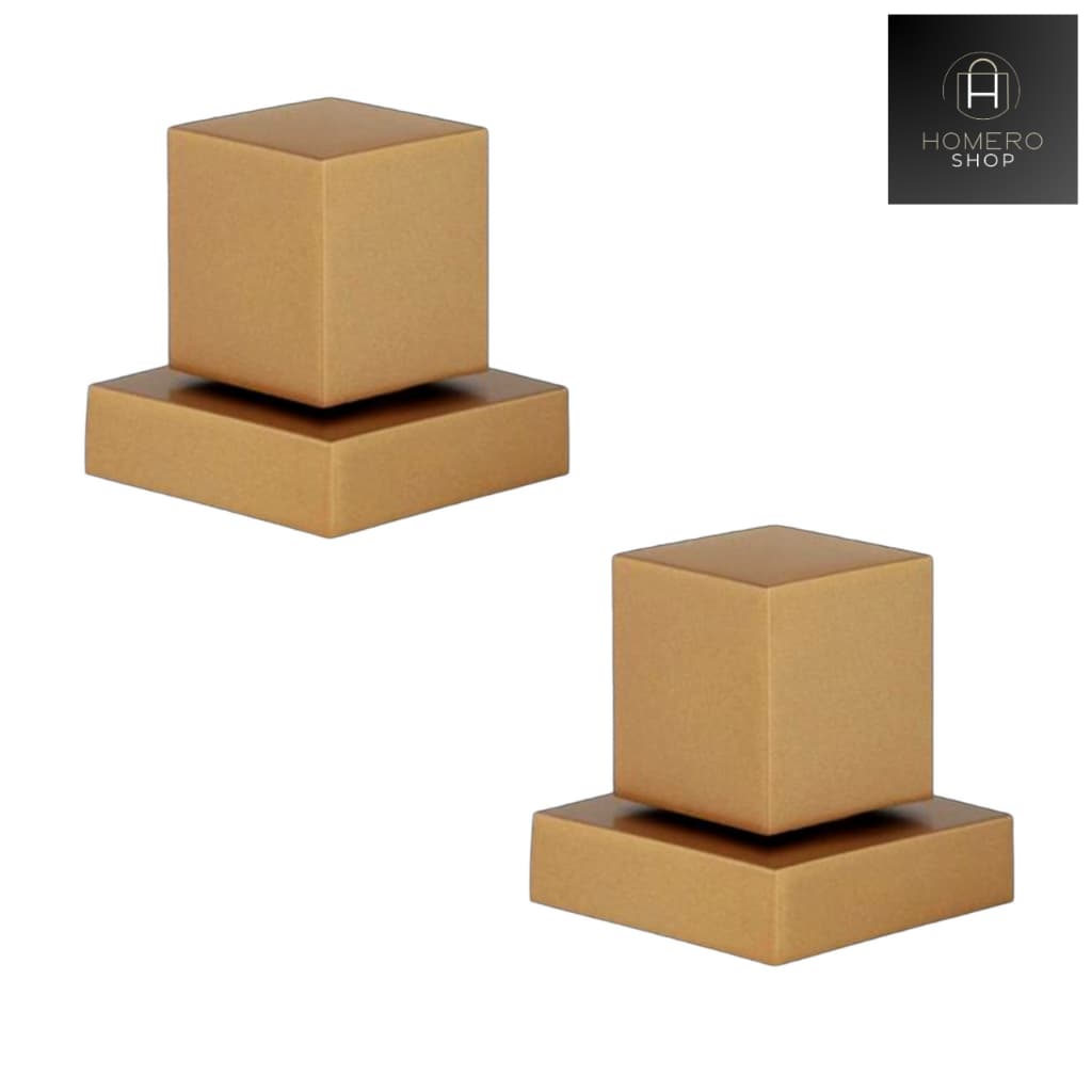 Kit 2 Acabamento Quadrado Metal Para Registro Gaveta Ou Chuveiro Padrão Deca/Docol Dourado fosco