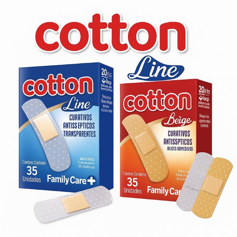 Curativo Band-Aid Family Care  kit 4 caixa  C/35 Unidades Cotton Line