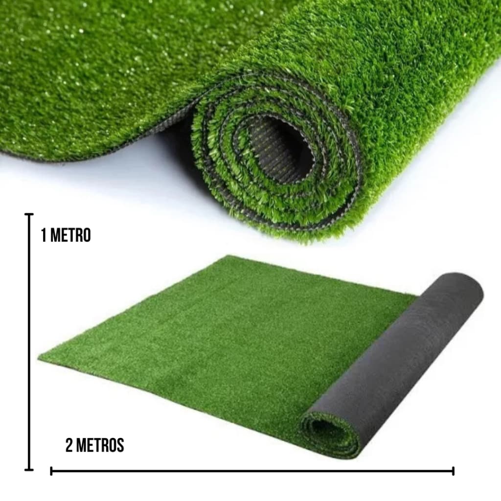 Grama Sintética 15mm - 1,00 x 2,00 (2.00m²) Para Decoração Flores Jardim Campo de futebol - B-28