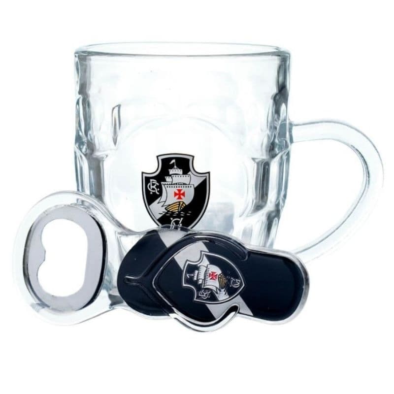 G003A-7-B | Caneca Vidro 310ml Com Abridor - Vasco