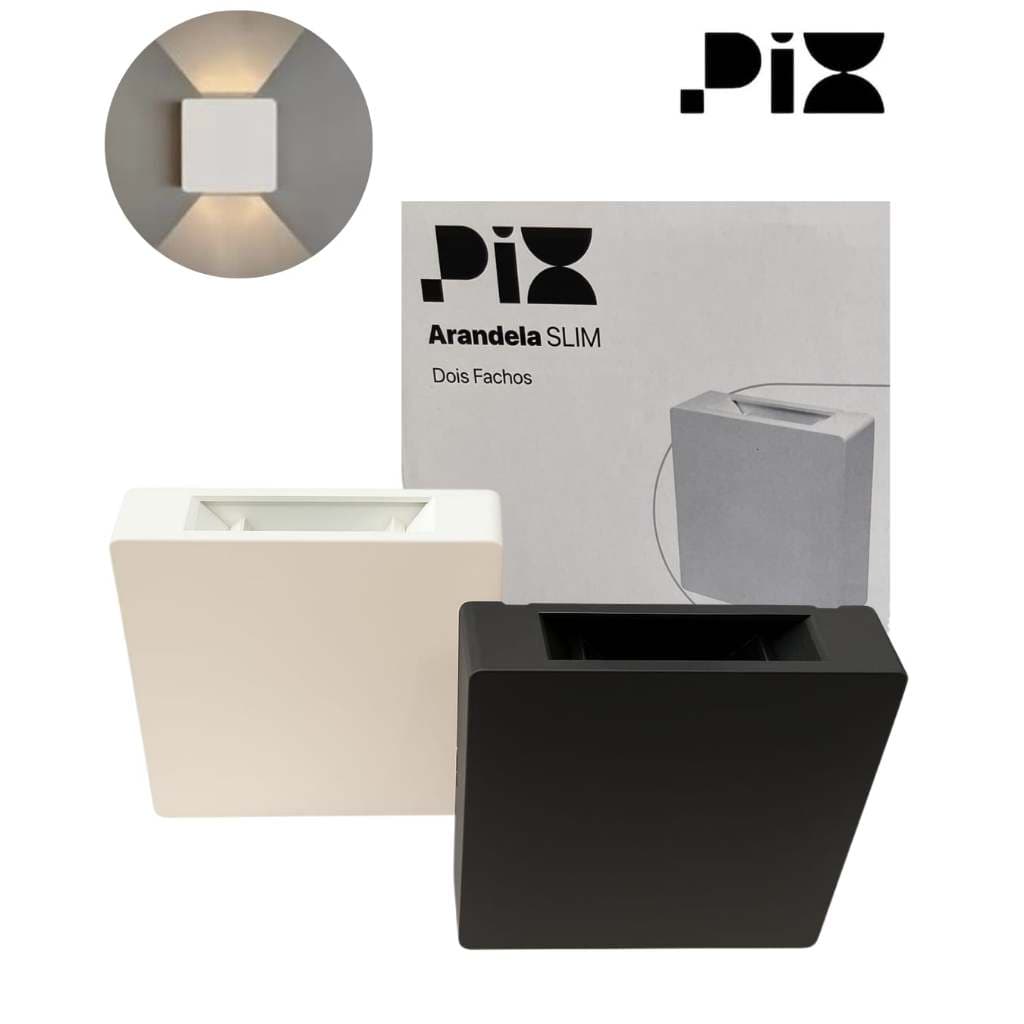 Arandela Slim Dois Fachos Pix Ajustavel Interna Externa 3000k Luz Quente