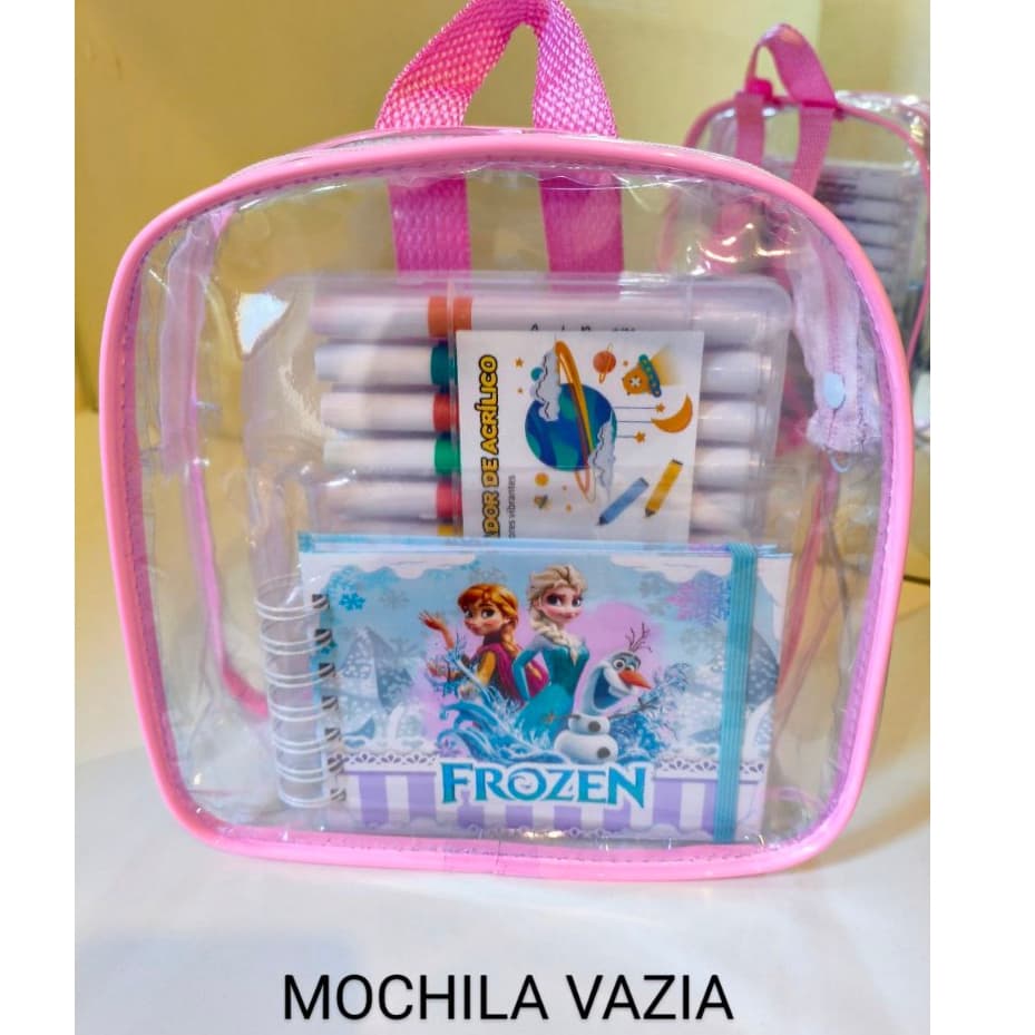 kit 08 Mochila infantil tipo cristal